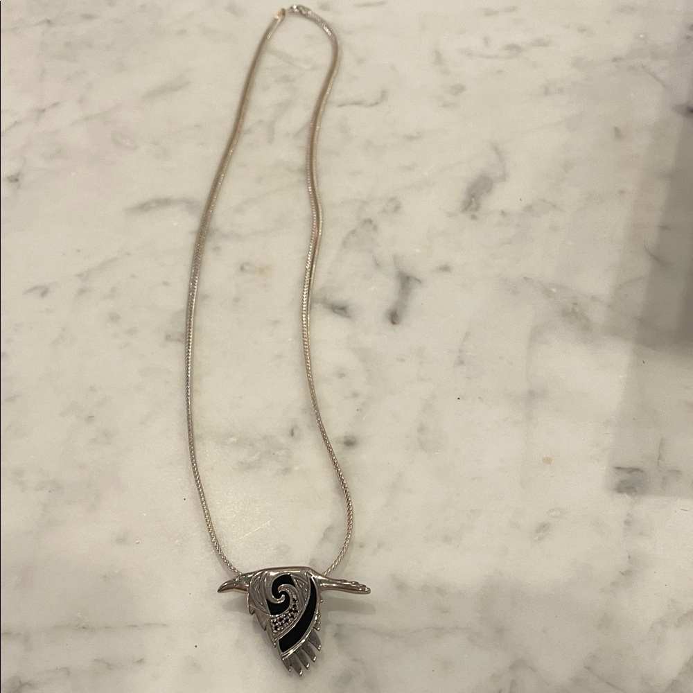 Sterling Silver Raven Pendant and Chain